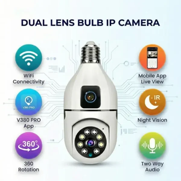 V380 WiFi Dual Lens Security Smart IP Camera