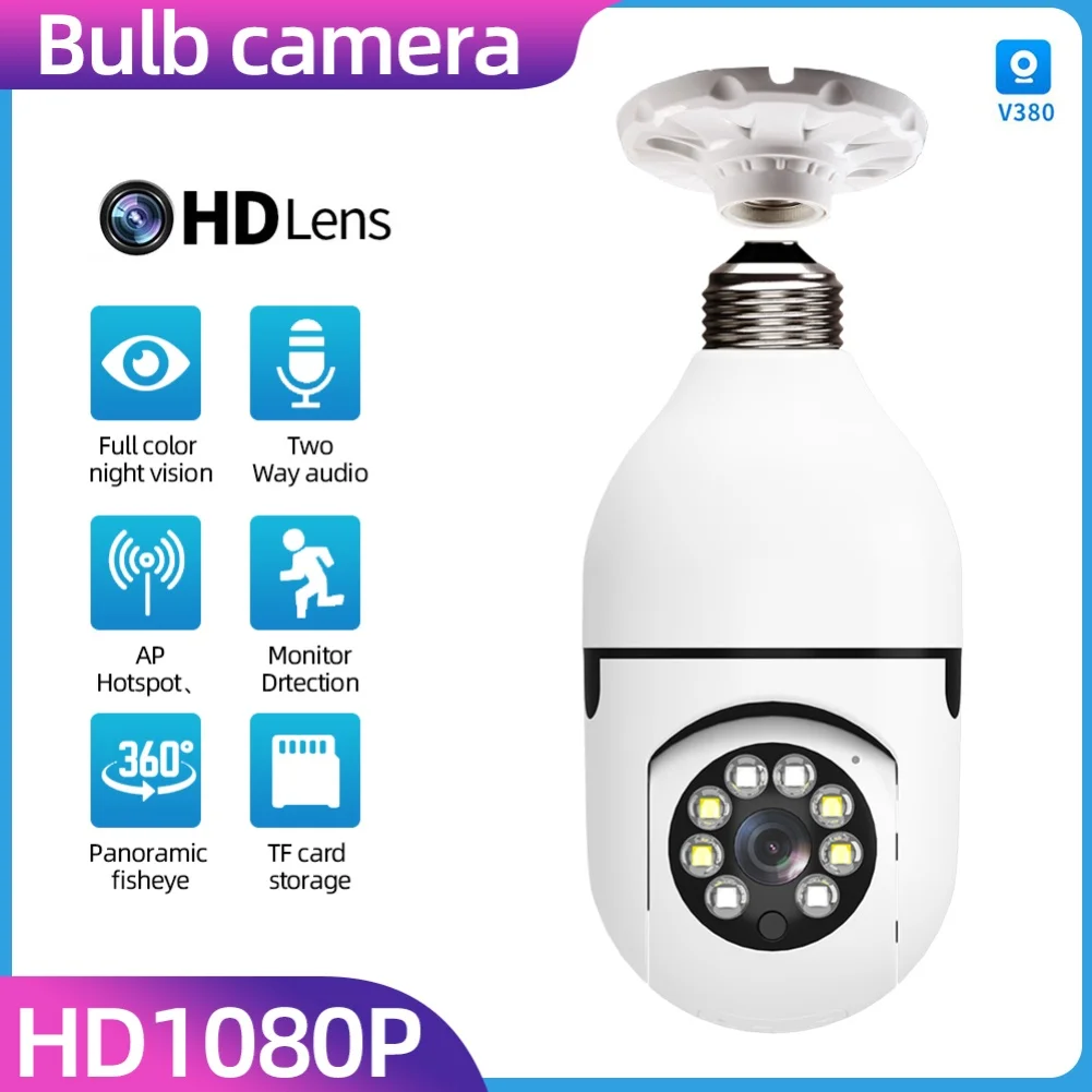 V380 PRO E27 1080P Wireless Security Camera