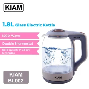 Kiam Electric Kettle BL002 Automatically Turns Off – Automatic Overheat Protection (1.8L)