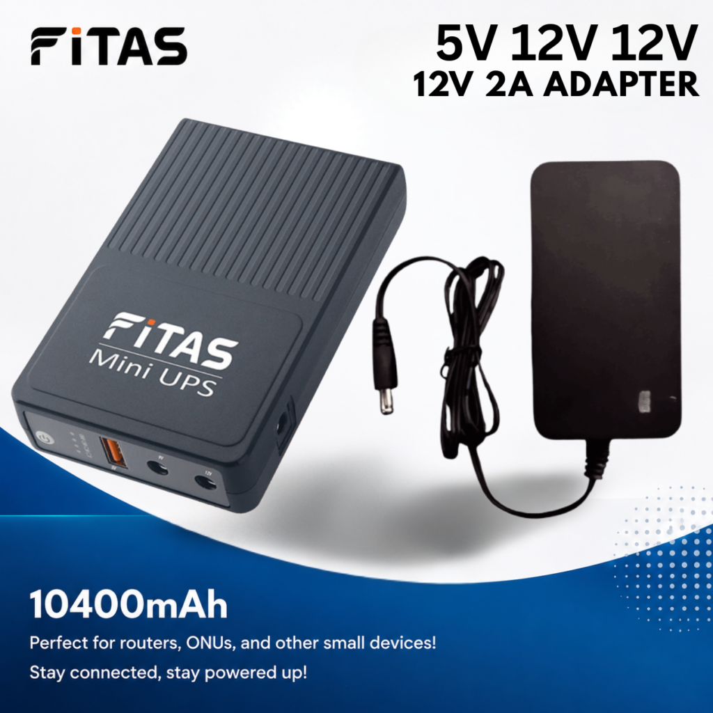 FiTAS 10400mAh TM55 DC Mini UPS 5V 12V 12V